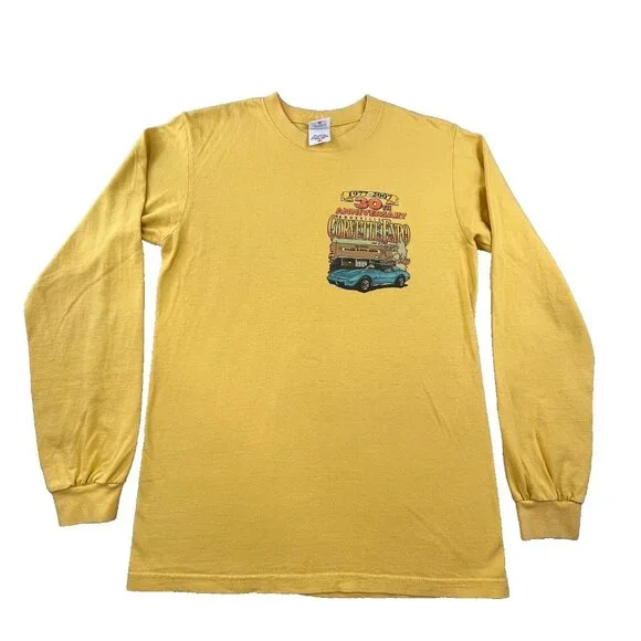 Corvette Expo ET Motor gear Knoxville Men's S Yellow Shirt Muscle Car Show 2007 - Picture 2 of 11